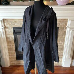 Eileen Fisher Stylish Black Hooded lightweight jacket size S